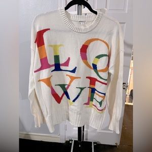 Rare Minnie Rose MUTLI COLOR LOVE CREW SWEATER